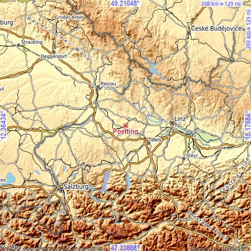 Topographic map of Pötting