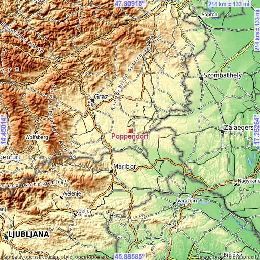 Topographic map of Poppendorf