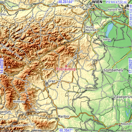 Topographic map of Pöllauberg