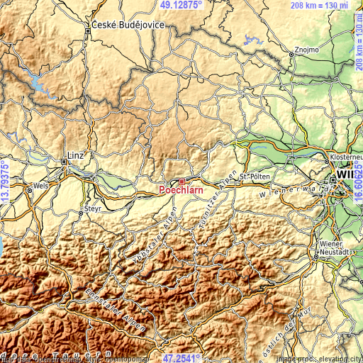 Topographic map of Pöchlarn