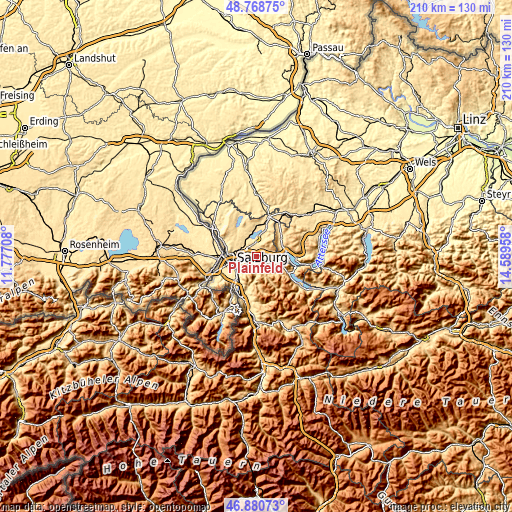 Topographic map of Plainfeld