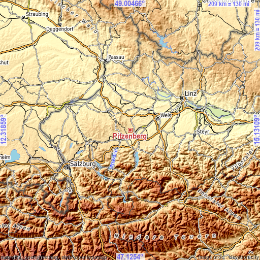 Topographic map of Pitzenberg