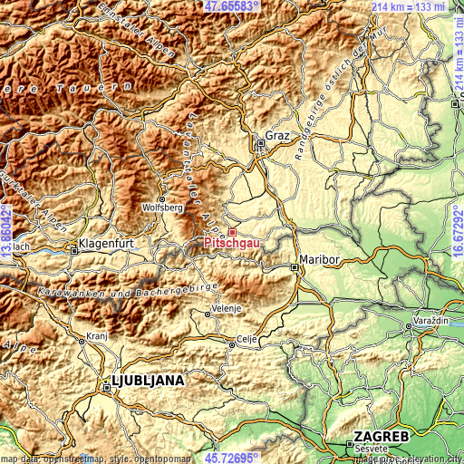 Topographic map of Pitschgau