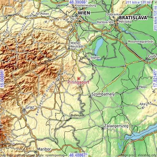 Topographic map of Piringsdorf