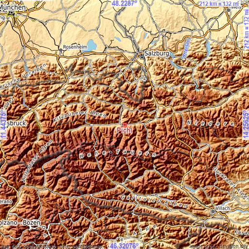 Topographic map of Pichl