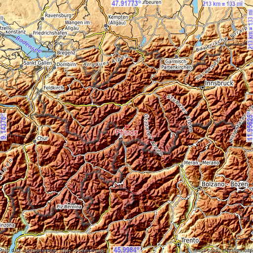 Topographic map of Pfunds