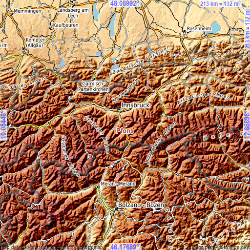 Topographic map of Pfons