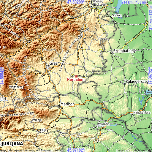 Topographic map of Pertlstein