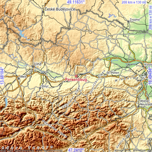 Topographic map of Persenbeug