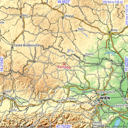 Topographic map of Pernegg