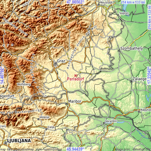 Topographic map of Perlsdorf