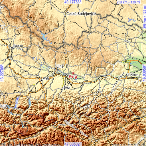 Topographic map of Perg