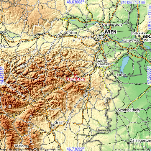 Topographic map of Payerbach