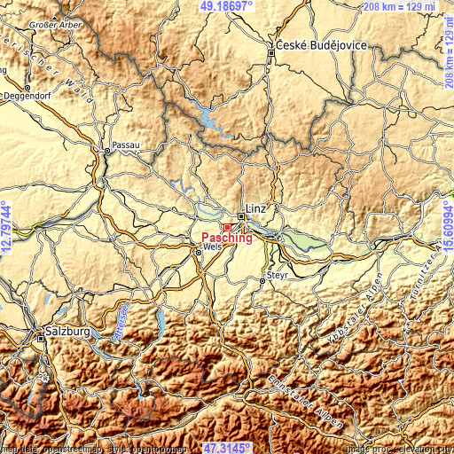 Topographic map of Pasching