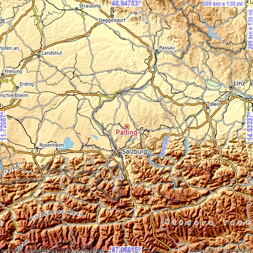 Topographic map of Palting