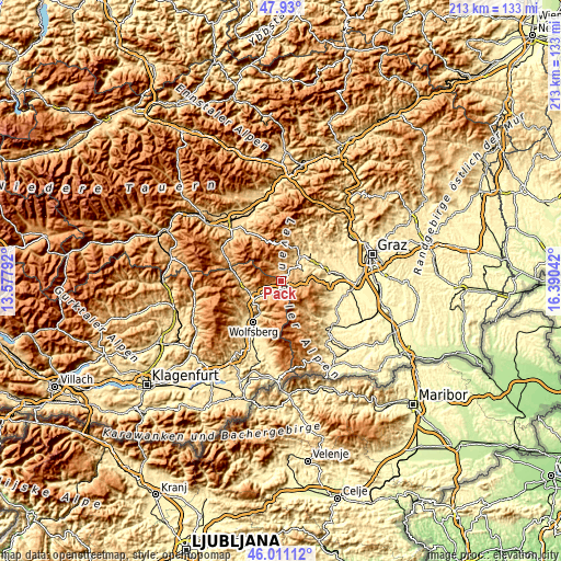 Topographic map of Pack