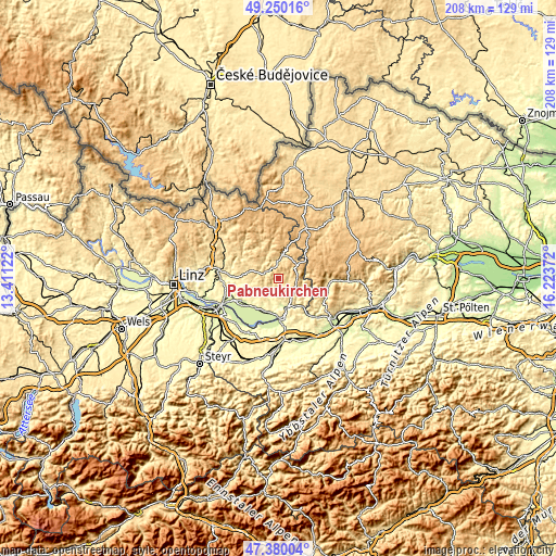 Topographic map of Pabneukirchen