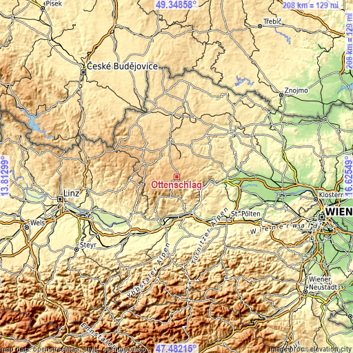 Topographic map of Ottenschlag