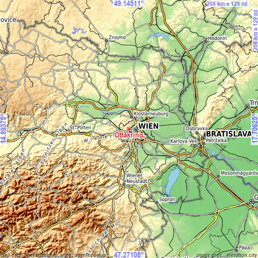 Topographic map of Ottakring