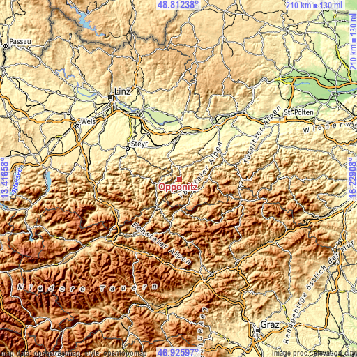 Topographic map of Opponitz