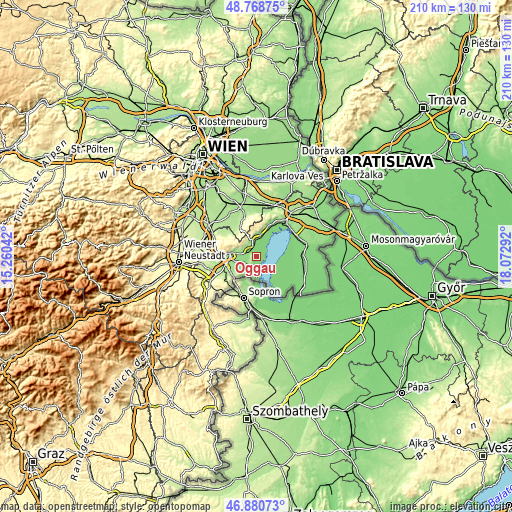 Topographic map of Oggau