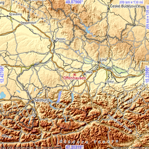 Topographic map of Offenhausen