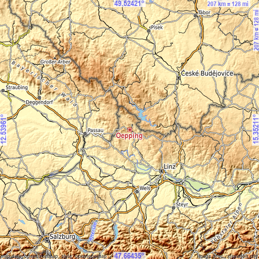 Topographic map of Oepping