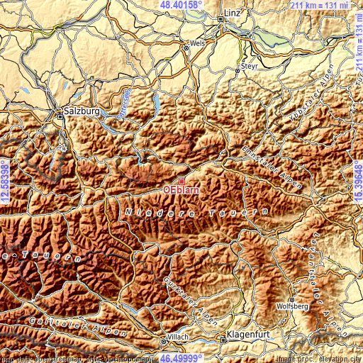 Topographic map of Öblarn