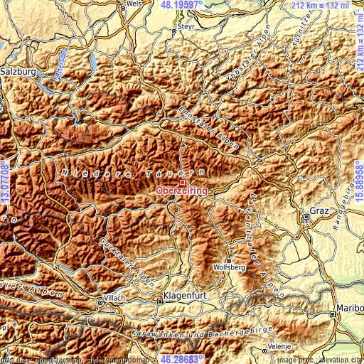 Topographic map of Oberzeiring