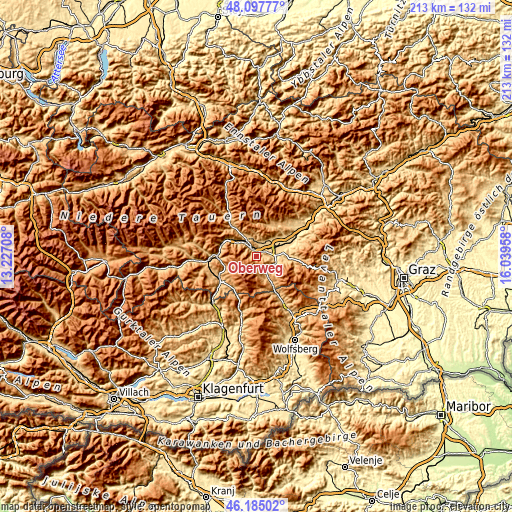 Topographic map of Oberweg