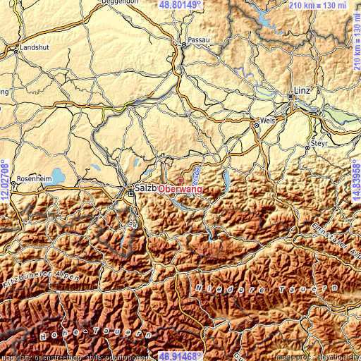 Topographic map of Oberwang