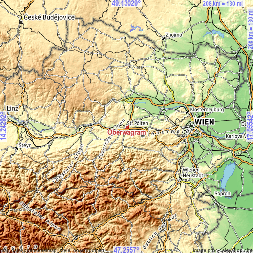 Topographic map of Oberwagram