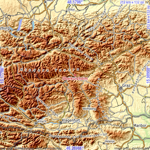 Topographic map of Oberkurzheim