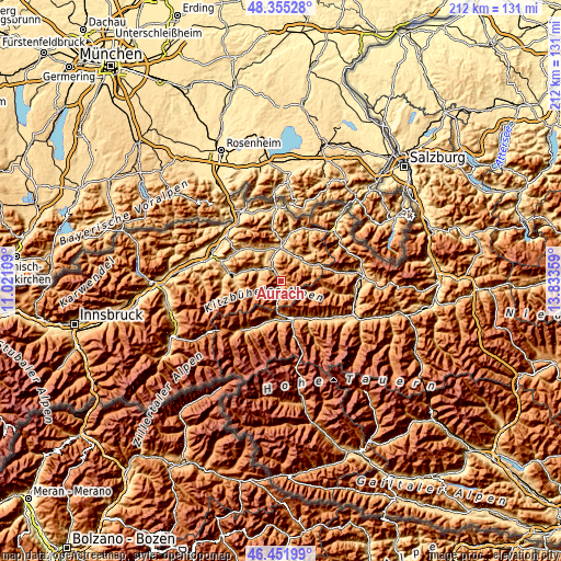 Topographic map of Aurach