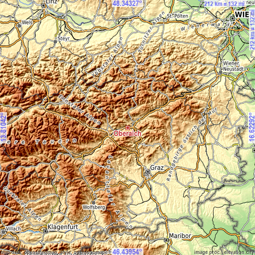 Topographic map of Oberaich