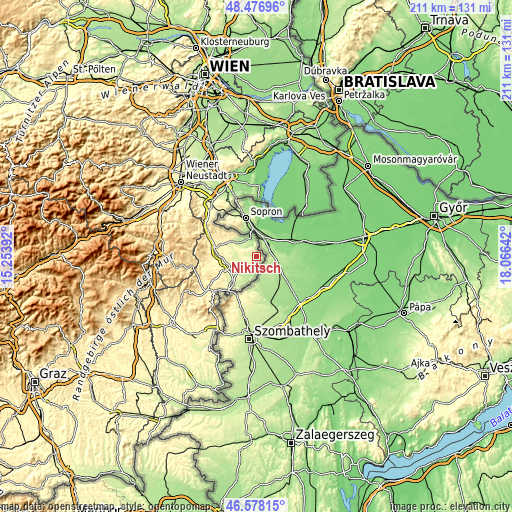 Topographic map of Nikitsch