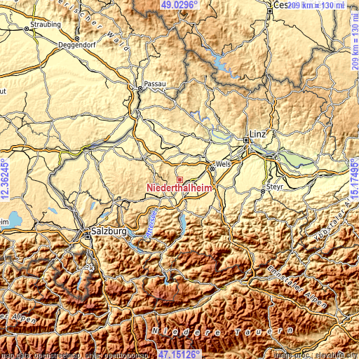 Topographic map of Niederthalheim