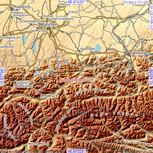 Topographic map of Niederbreitenbach