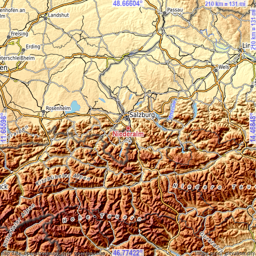 Topographic map of Niederalm