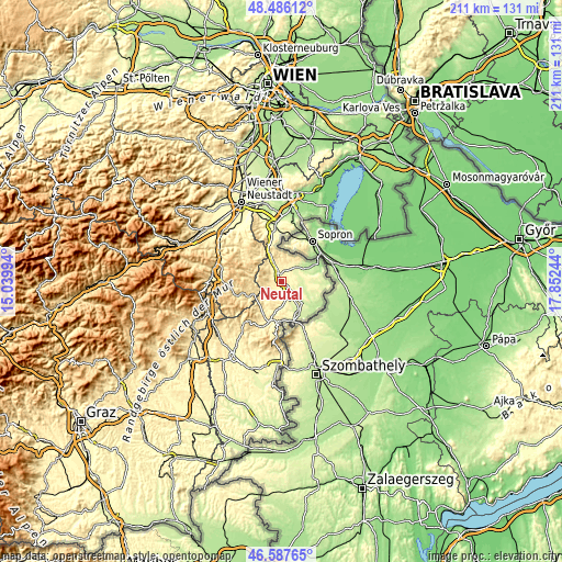 Topographic map of Neutal