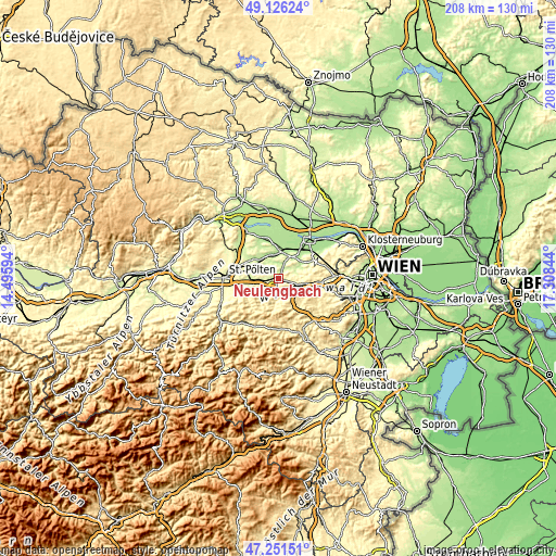 Topographic map of Neulengbach