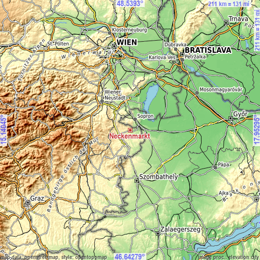 Topographic map of Neckenmarkt