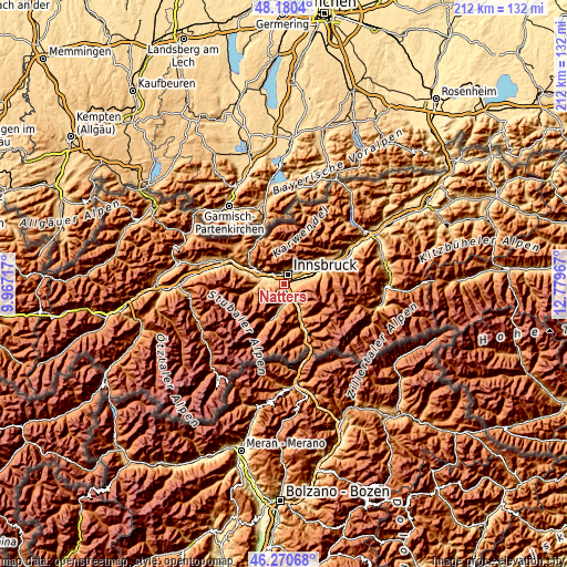 Topographic map of Natters
