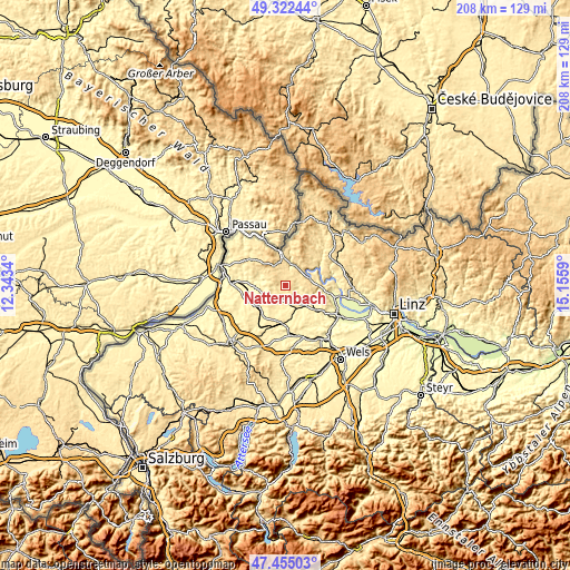 Topographic map of Natternbach