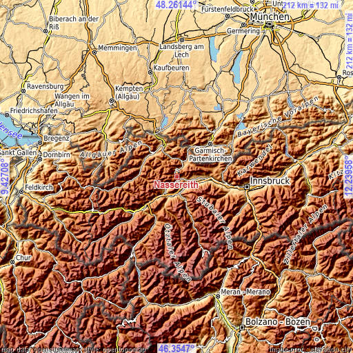 Topographic map of Nassereith
