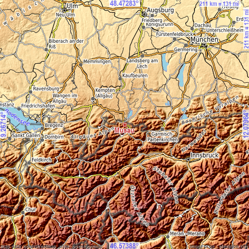 Topographic map of Musau