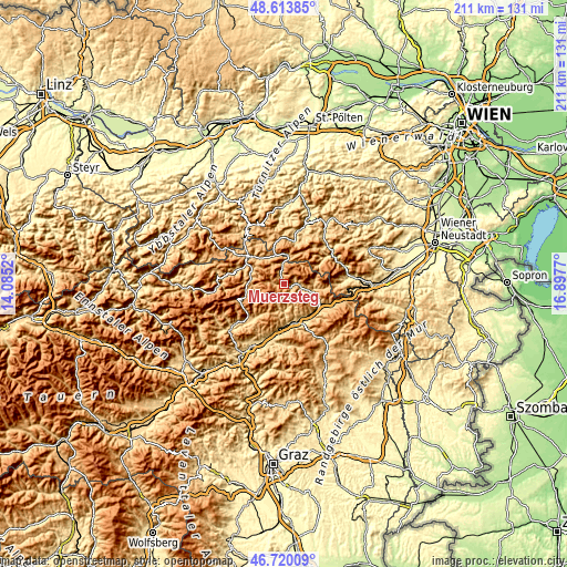 Topographic map of Mürzsteg