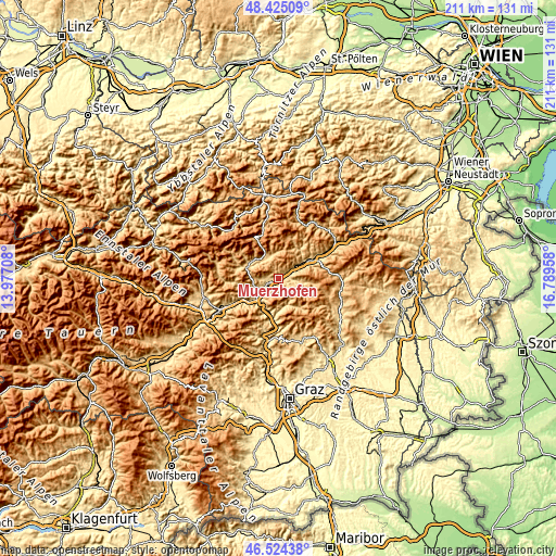 Topographic map of Mürzhofen