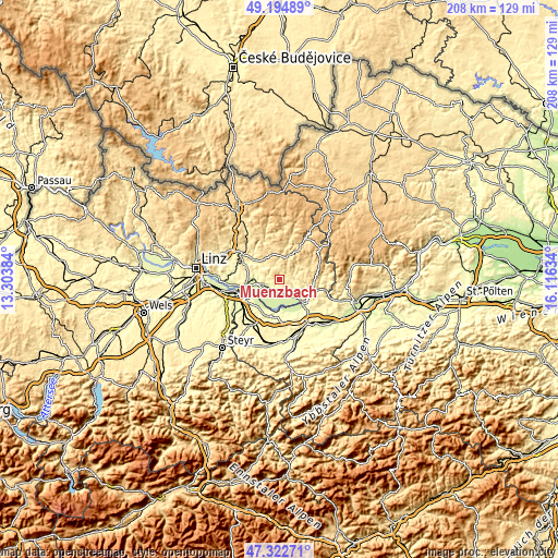 Topographic map of Münzbach