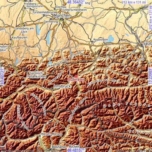 Topographic map of Münster